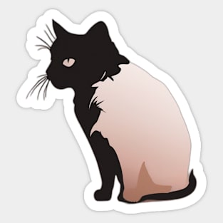 Elegant Black Cat Silhouette Design No. 555 Sticker